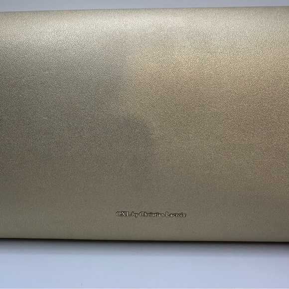 Christian Lacroix Madison Smooth Gold Clutch w/ Detachable Chain CXLH24990 NWT - Picture 4 of 8